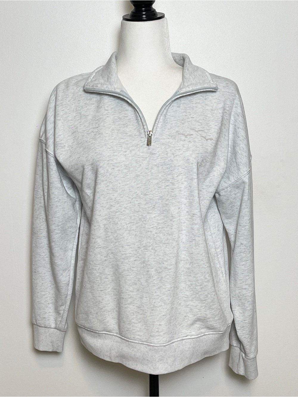 Lazypants Light Gray Quarter-Zip Women's Sweater